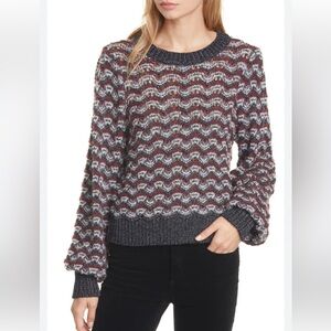 VERONICA BEARD Ruth Crew Neck Metallic Knit Pullover Sweater Size XS